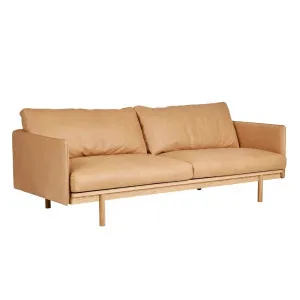 Tolv Pensive 2 Seater Sofa - Camel - Light Oak by Tolv, a Sofas for sale on Style Sourcebook