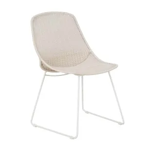 Granada Scoop Closed Weave Dining Chair - Chalk - White by GlobeWest, a Outdoor Chairs for sale on Style Sourcebook