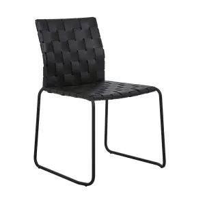 Quinn Dining Chair - Jet Black - Black Metal by null, a Chairs for sale on Style Sourcebook