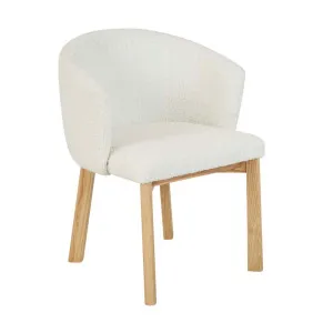 Tate Dining Armchair - Snow Boucle - Natural by GlobeWest, a Chairs for sale on Style Sourcebook