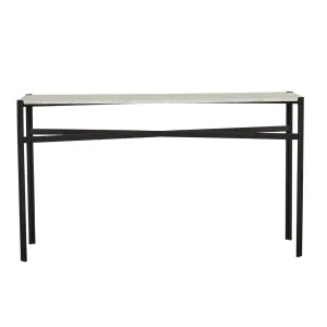 Atlas Twin Console - Matt White Marble - Black by GlobeWest, a Console Table for sale on Style Sourcebook