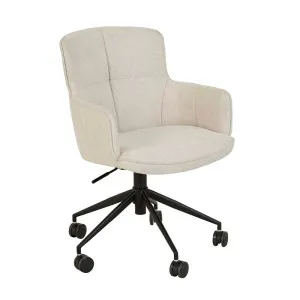 Walter Office Chair - Seashell - Black Metal by GlobeWest, a Chairs for sale on Style Sourcebook