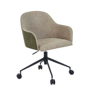 Riley Office Chair - Khaki Grey - Vintage Matt Green PU by GlobeWest, a Chairs for sale on Style Sourcebook