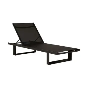 Pier Sleigh Sunbed - Black - Black by GlobeWest, a Outdoor Sunbeds & Daybeds for sale on Style Sourcebook