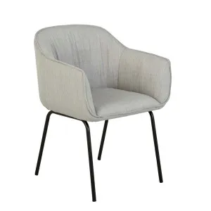 Flora Dining Arm Chair - Cool Grey - Black Metal by GlobeWest, a Chairs for sale on Style Sourcebook