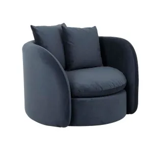 Juno Orb Sofa Chair - Bluestone Velvet by GlobeWest, a Chairs for sale on Style Sourcebook