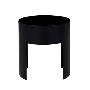 Oberon Crescent Bedside - Matt Dark Oak by GlobeWest, a Bedside Tables for sale on Style Sourcebook