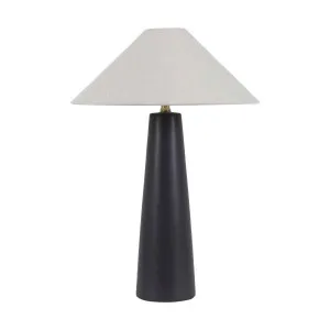 Lorne Canopy Table Lamp - Matt Black - Oatmeal by GlobeWest, a Table & Bedside Lamps for sale on Style Sourcebook