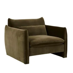 Sidney Peak Sofa Chair - Caper Velvet by GlobeWest, a Chairs for sale on Style Sourcebook