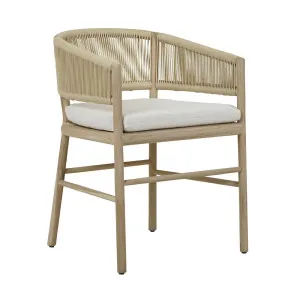 Corsica Rope Dining Armchair - Snow - Aged Teak by GlobeWest, a Outdoor Chairs for sale on Style Sourcebook