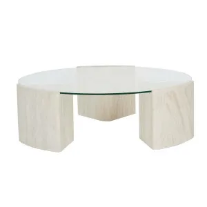 Atlas Ensemble Round Coffee Table - Natural Travertine by GlobeWest, a Coffee Table for sale on Style Sourcebook