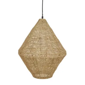 Geo Tall Woven Pendant - Natural Rattan by GlobeWest, a Pendant Lighting for sale on Style Sourcebook