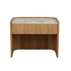 Elsie Bedside - Matt White Marble - Natural Ash by GlobeWest, a Bedside Tables for sale on Style Sourcebook