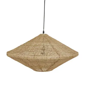 Geo Wide Woven Pendant - Natural Rattan by GlobeWest, a Pendant Lighting for sale on Style Sourcebook