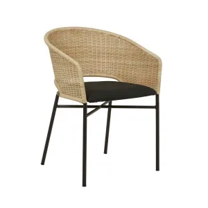 Weaver Straight Dining Armchair - Natural - Black by GlobeWest, a Chairs for sale on Style Sourcebook