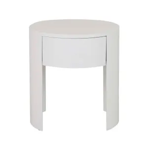 Oberon Crescent Bedside - White Grain Ash by GlobeWest, a Bedside Tables for sale on Style Sourcebook