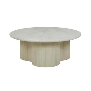 Artie Wave Ripple Coffee Table - Matt White Marble - Putty by GlobeWest, a Coffee Table for sale on Style Sourcebook