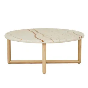 Camille Marble Coffee Table - Matt Brown Vein Marble - Natural Ash by GlobeWest, a Coffee Table for sale on Style Sourcebook