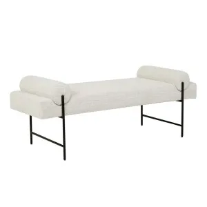 Axel Bench Seat - Coconut Speckle - Black Metal by GlobeWest, a Benches for sale on Style Sourcebook