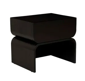 Artie Arc Marble Bedside - Matt Black Marble - Black Oak by GlobeWest, a Bedside Tables for sale on Style Sourcebook