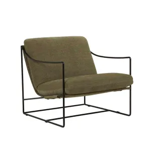 Allegra Occasional Chair - Copeland Olive - Black Metal by GlobeWest, a Chairs for sale on Style Sourcebook