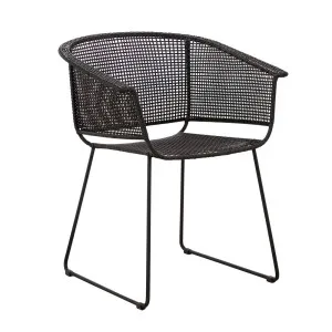 Corsica Sleigh Dining Armchair - Licorice by GlobeWest, a Outdoor Chairs for sale on Style Sourcebook