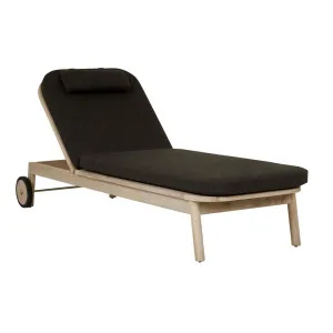 Normandy Sunbed - Charcoal - Aged Teak by GlobeWest, a Outdoor Sunbeds & Daybeds for sale on Style Sourcebook