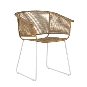 Corsica Sleigh Dining Armchair - NATURAL by GlobeWest, a Outdoor Chairs for sale on Style Sourcebook