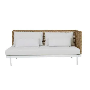 Cabana Link 2 Seater Left Arm Sofa - Snow - NATURAL by GlobeWest, a Outdoor Sofas for sale on Style Sourcebook