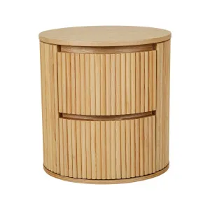 Benjamin Ripple Round Bedside - Natural Ash by GlobeWest, a Bedside Tables for sale on Style Sourcebook