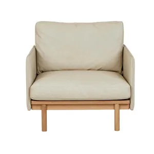 Tolv Pensive Sofa Chair - Limestone Leather - Light Oak by Tolv, a Chairs for sale on Style Sourcebook