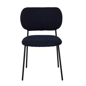 Miller Dining Chair - Navy Boucle - Black Metal by GlobeWest, a Chairs for sale on Style Sourcebook