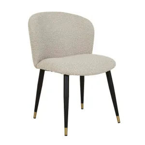 Sara Dining Chair - Taupe Boucle - Black by GlobeWest, a Chairs for sale on Style Sourcebook