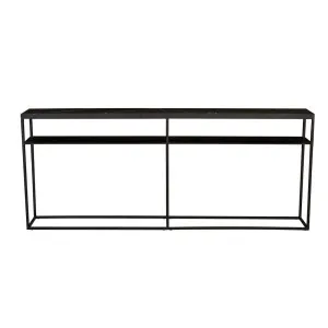 Elle Slim Console - Matt Black Marble - Black by GlobeWest, a Console Table for sale on Style Sourcebook