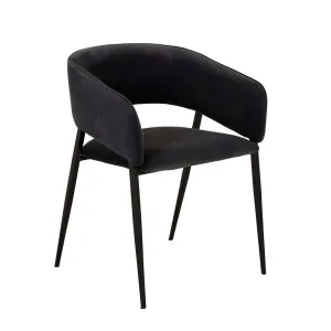 Eliza Dining Armchair - Onyx Velvet by GlobeWest, a Chairs for sale on Style Sourcebook