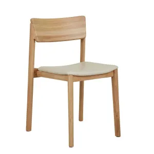 Sketch Poise Upholstered Dining Chair - Limestone Leather - Light Oak by Sketch, a Chairs for sale on Style Sourcebook