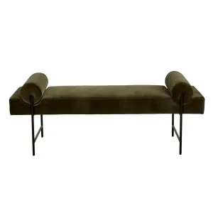 Axel Bench Seat - Caper Velvet - Black Metal by GlobeWest, a Benches for sale on Style Sourcebook