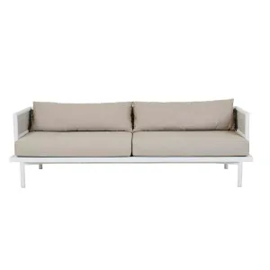 Tulum Woven 3 Seater Sofa - Fossil - White by GlobeWest, a Outdoor Sofas for sale on Style Sourcebook