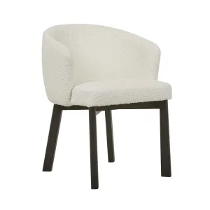 Tate Dining Armchair - Snow Boucle - Black by GlobeWest, a Chairs for sale on Style Sourcebook