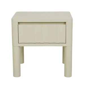 Oliver Fluted 1 Drawer Bedside - Putty by GlobeWest, a Bedside Tables for sale on Style Sourcebook