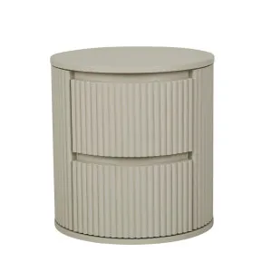 Benjamin Ripple Round Bedside - Putty by GlobeWest, a Bedside Tables for sale on Style Sourcebook