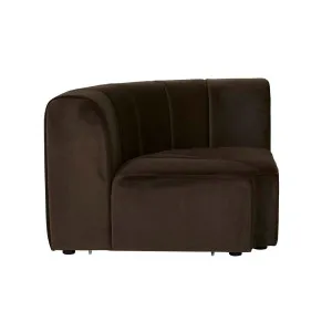 Juno Channel Round Corner Sofa - Cocoa Velvet by GlobeWest, a Sofas for sale on Style Sourcebook