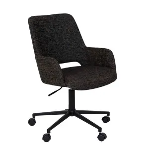 Quentin Office Chair - Ebony Weave - Black Metal by GlobeWest, a Chairs for sale on Style Sourcebook