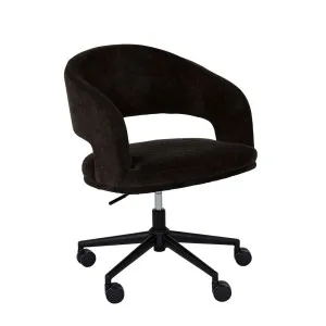 Norah Office Chair - Volcano Grey - Black Metal by GlobeWest, a Chairs for sale on Style Sourcebook