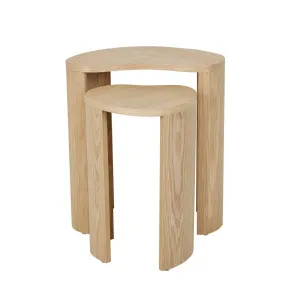 Oberon Curve Set of 2 Side Table - Natural Ash by GlobeWest, a Side Table for sale on Style Sourcebook