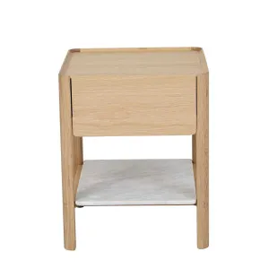 Sketch Tye Marble Bedside - Light Oak - White Marble by Sketch, a Bedside Tables for sale on Style Sourcebook