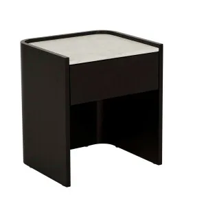 Elsie Bedside - Matt White Marble - Matt Dark Oak by GlobeWest, a Bedside Tables for sale on Style Sourcebook