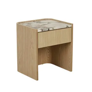 Elsie Bedside - Matt Ocean Marble - Natural Ash by GlobeWest, a Bedside Tables for sale on Style Sourcebook