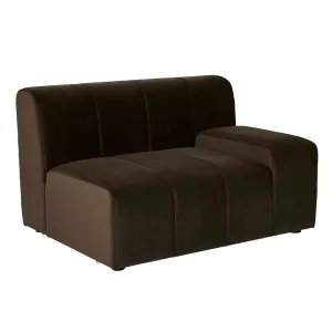 Juno Channel Round Corner Sofa - Cocoa Velvet by GlobeWest, a Sofas for sale on Style Sourcebook