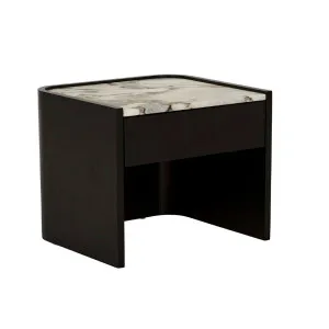 Elsie Bedside - Matt Ocean Marble - Matt Dark Oak by GlobeWest, a Bedside Tables for sale on Style Sourcebook